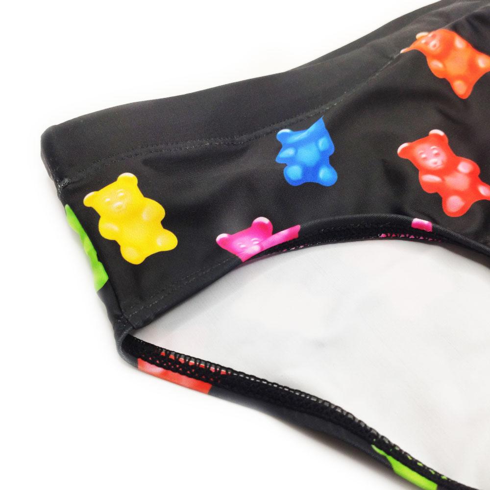 Herren-Badehose, Schwarz, Bärenfarbe, niedrige Taille, enge Passform, sexy Bademode, Strandkleidung, Bräunen, Surfen