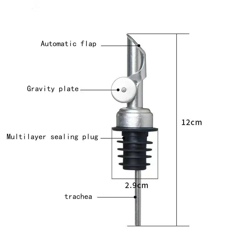 1PC Oil Bottle Stopper Cap DispenserStainless Steel Automatic Open Cap Pour Nozzle Sprayer Leak-Proof Wine Spout Kitchen Tool