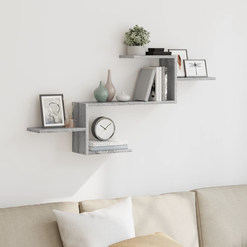 Wall Shelf Gray Sonoma 104 x 15 x 49 cm Particleboard