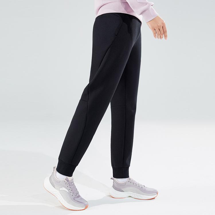 Anta Solid Color Straight Leg Joggers Women bottoms Black 162317320-1