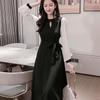French 2025 Elegant Slimming Waist-Cinched Long-Sleeved Dress for Spring and Autumn In Korean Style.