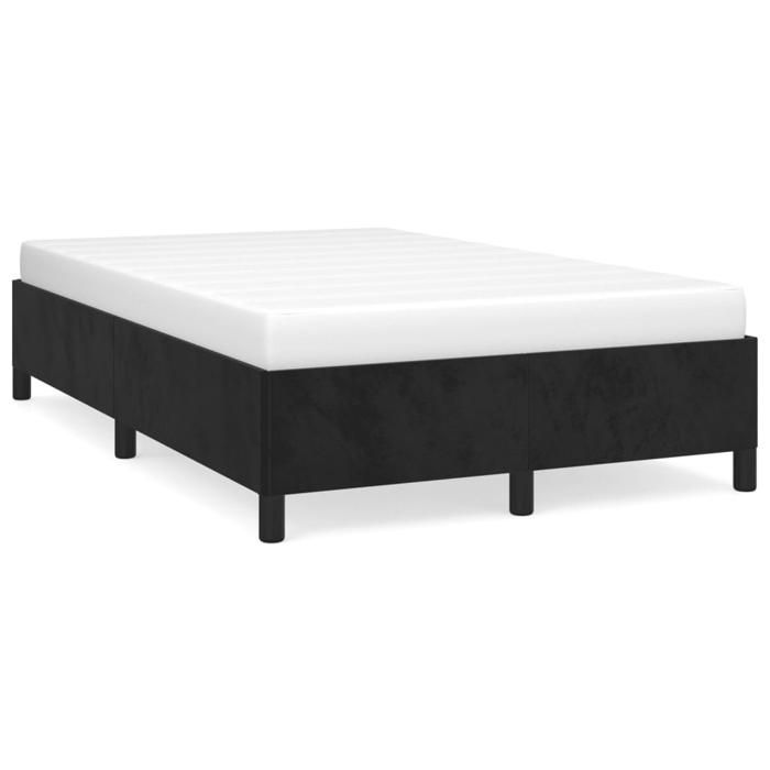 VidaXL Bed Frames, Upholstered Bed with Slatted Base, Double Bed with Footboard, Adult Bedroom Bed, Modern, Black 120x190 379530
