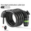 Bicycle Lock With Password Code Secure Steel Cable For Mountain Bike And City Commute