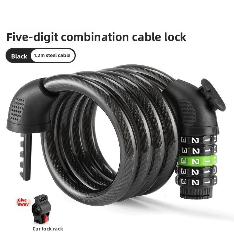 Bicycle Lock With Password Code Secure Steel Cable For Mountain Bike And City Commute