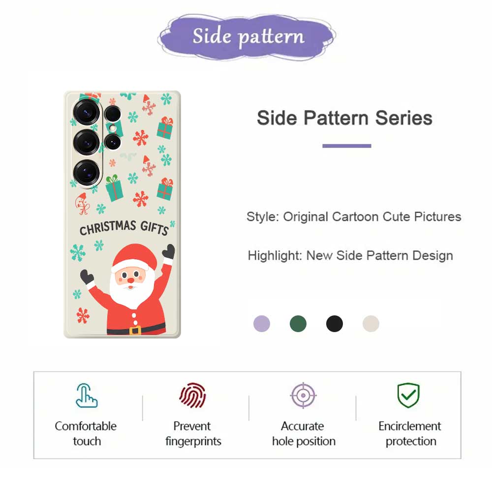 For Samsung Galaxy S25 Ultra Case Christmas Gifts Pattern Printing Straight Edge TPU Phone Back Cover