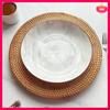 13 Inch Handmade Rattan Plate Decorative Round Placemat Bread Snack Serving Tray Table Decor Natural
