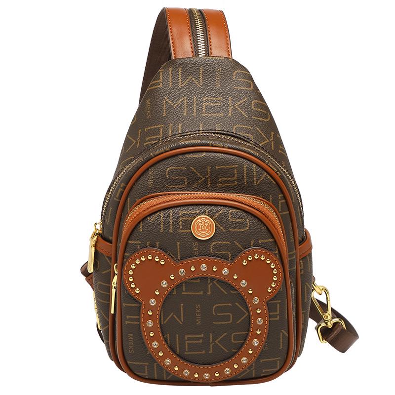 2024 Women's Retro Print Cross-Body Small Chest & Shoulder Bag