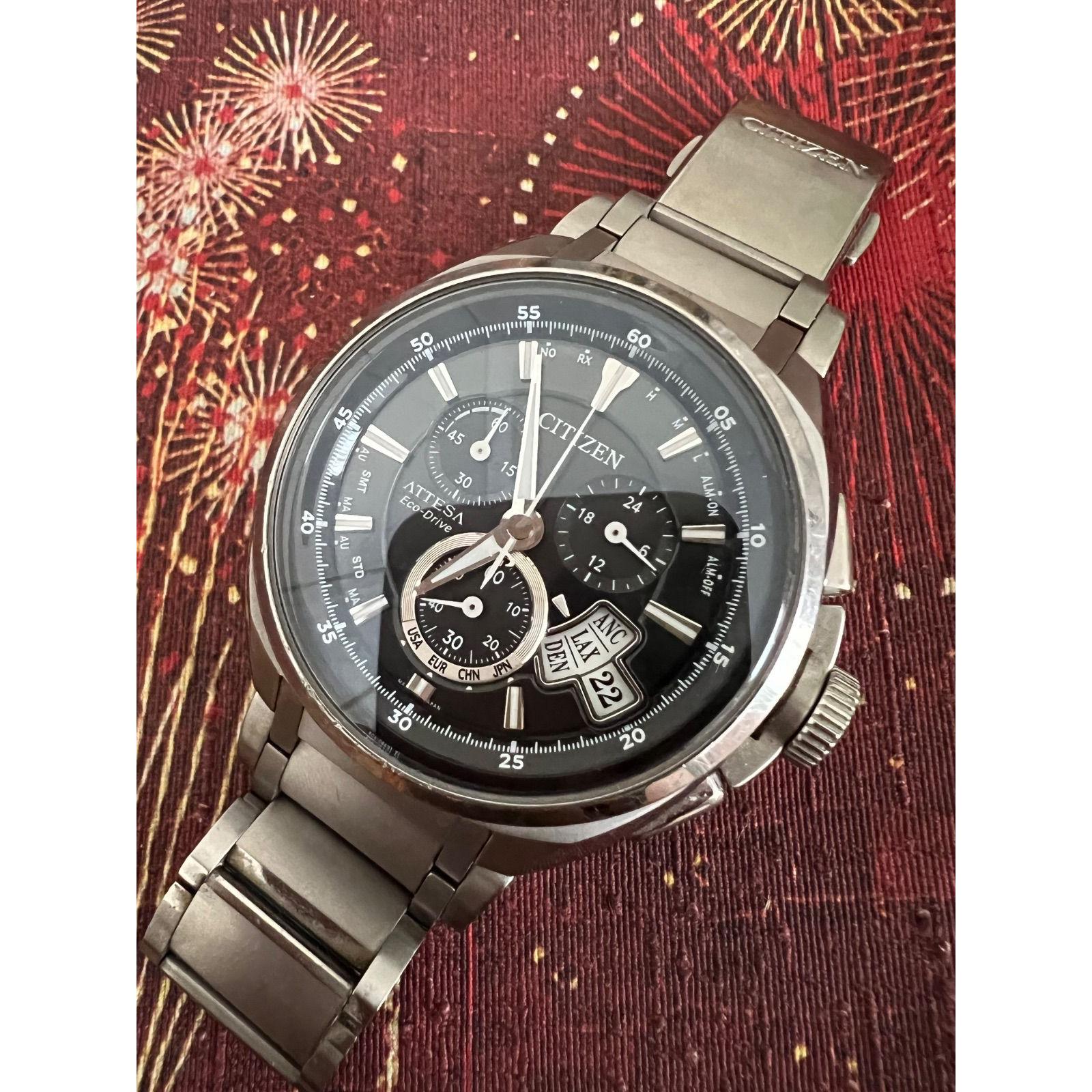 Citizen  Atessa Eco Drive  Chronograph  Titanium  Men s  Operating item  Radio-controlled solar watch