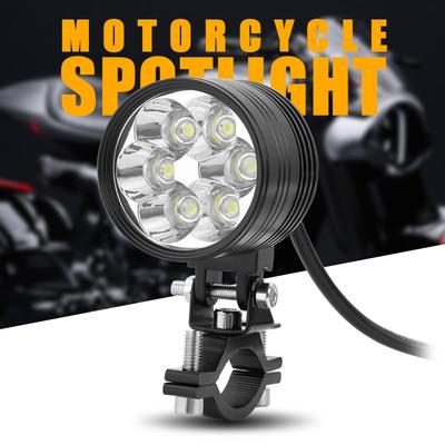 CNC Motorcycle LED Headlight Spotlight Flash 12V Hi-Lo Fog Lamp Auxiliary Additional Light for Motorbike Offroad ATV SUV Truck