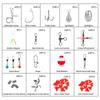 Kit di accessori da pesca da 273 pezzi, inclusi ganci a scatto girevoli, guide per piombi e scatola per attrezzi da pesca