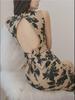 French Retro Backless Evening Dress with Printed Coat - Hip Floral Skirt Women's Fashion
