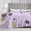 Sailor Moons Flannel Blanket Winter  Soft Durable Bedding Throws for Girls Boys Couch Bed Novelty Bedspread Sofa Bed Cover