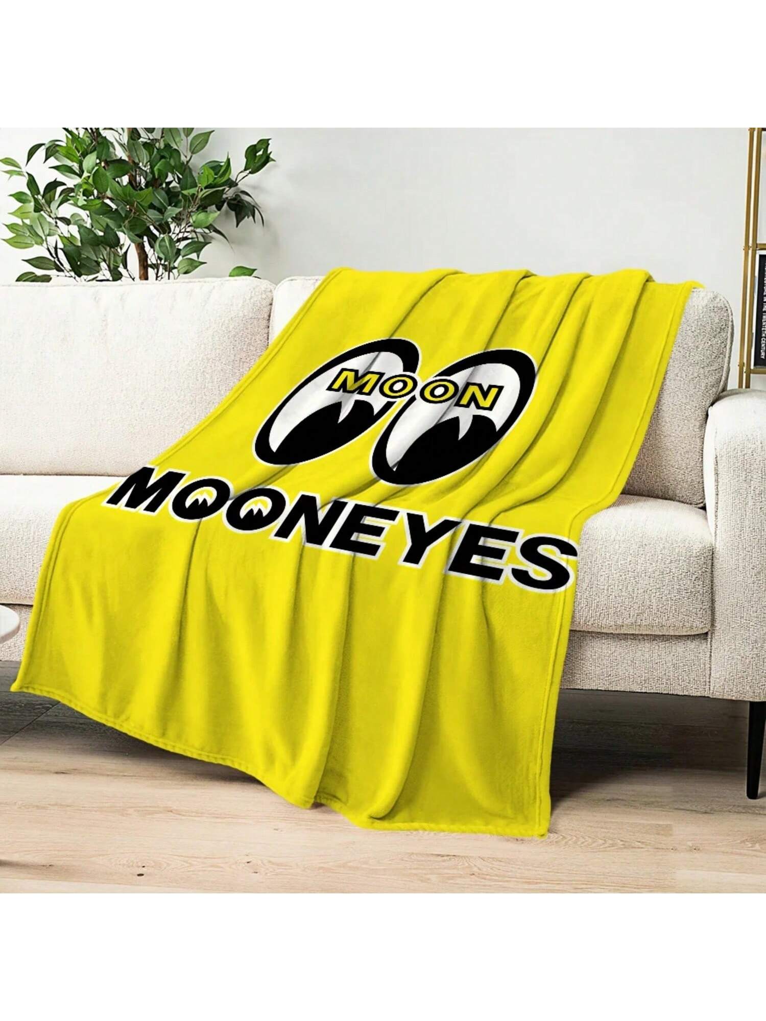 

Fashion M-Mooneyes-Brand Logo Blanket Plush Nap Sofa Rug For Living Room Warm Office Bedroom Birthday Home Travel Gifts 75X95CM серый