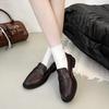 With Small Suit Texture Small Leather Shoes, the New Thick Low-heeled Loafers In the Autumn of 2025, Round Head Commuting Deep Mouth Single Shoes