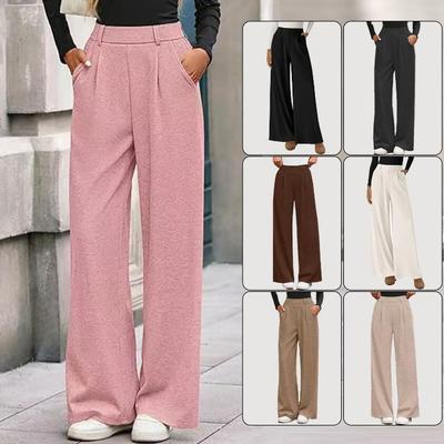Women's Casual Wide Leg Pants European American Autumn Winter Loose Straight Trousers Commuter Clothing