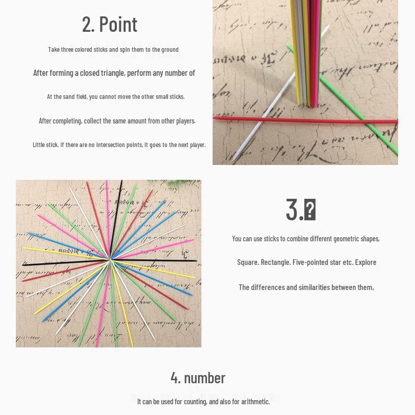 Colorful Pick-Up Sticks: 80s Nostalgic Interactive Educational Game for Kids and Parents
