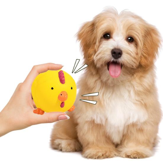 Palla per Animali Giocattolo per Cani Lattice Squeaky Maiale Pulcino Mucca Cane Giocattolo da Masticare Giocattolo Interattivo per Addestramento Cani per Lancio e Presa Gioco di Riporto