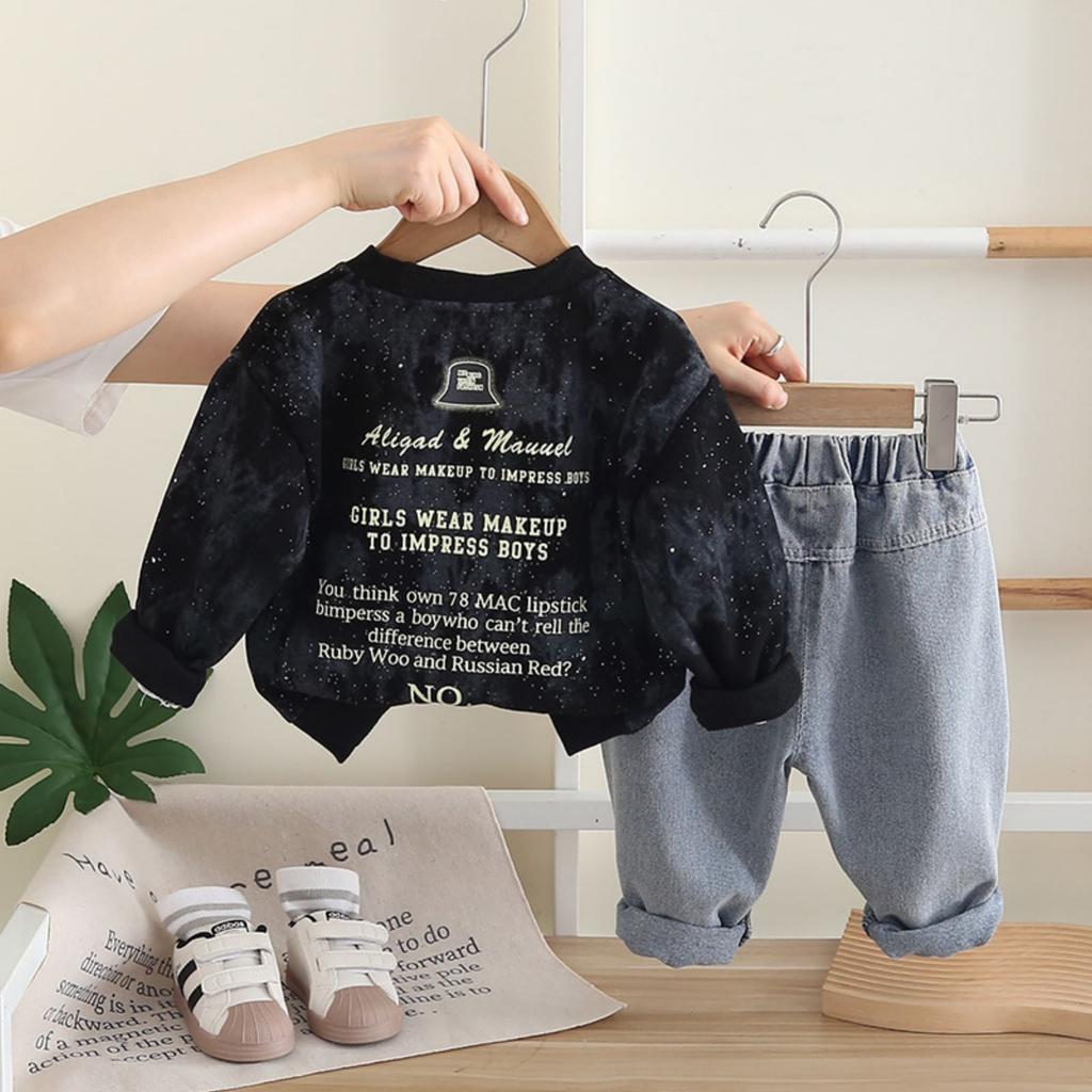 Dětská ležérní souprava s dlouhým rukávem, pohodlné každodenní oblečení