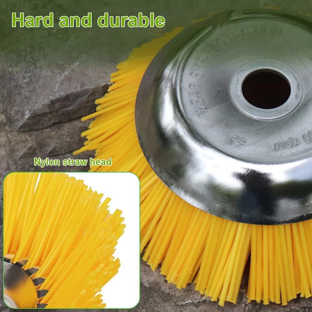 8 Inch Universal Grass Trimmer Weed Brush Mowing Head Nylon Wire Wheel Trimmer Brush Weeder for Garden Weed Lawn Garden Tools