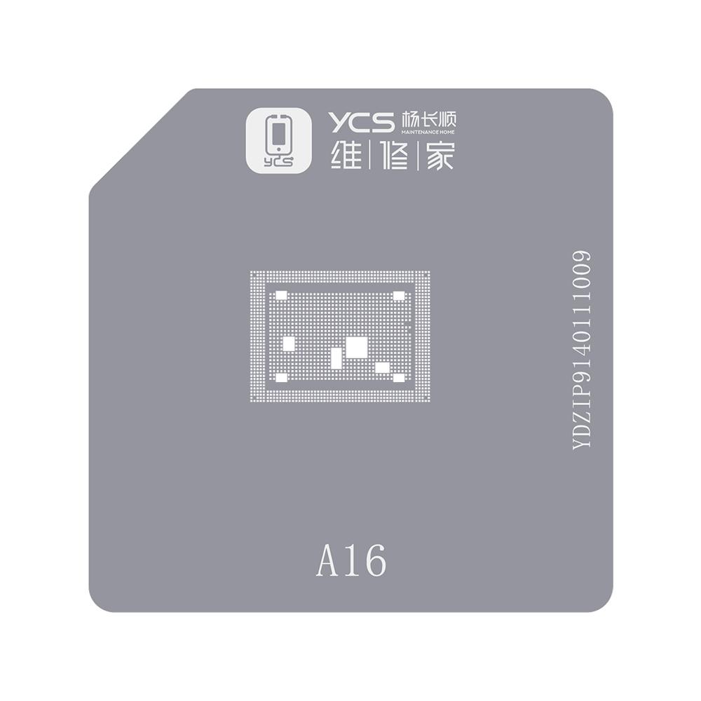 YCS BGA Stencil for Iphone 6-15Pro Max CPU A8/A9/A10/A11/A12/A13/A14/A15/A16/A17 BGA Reballing Stencil Tin Planting Platform