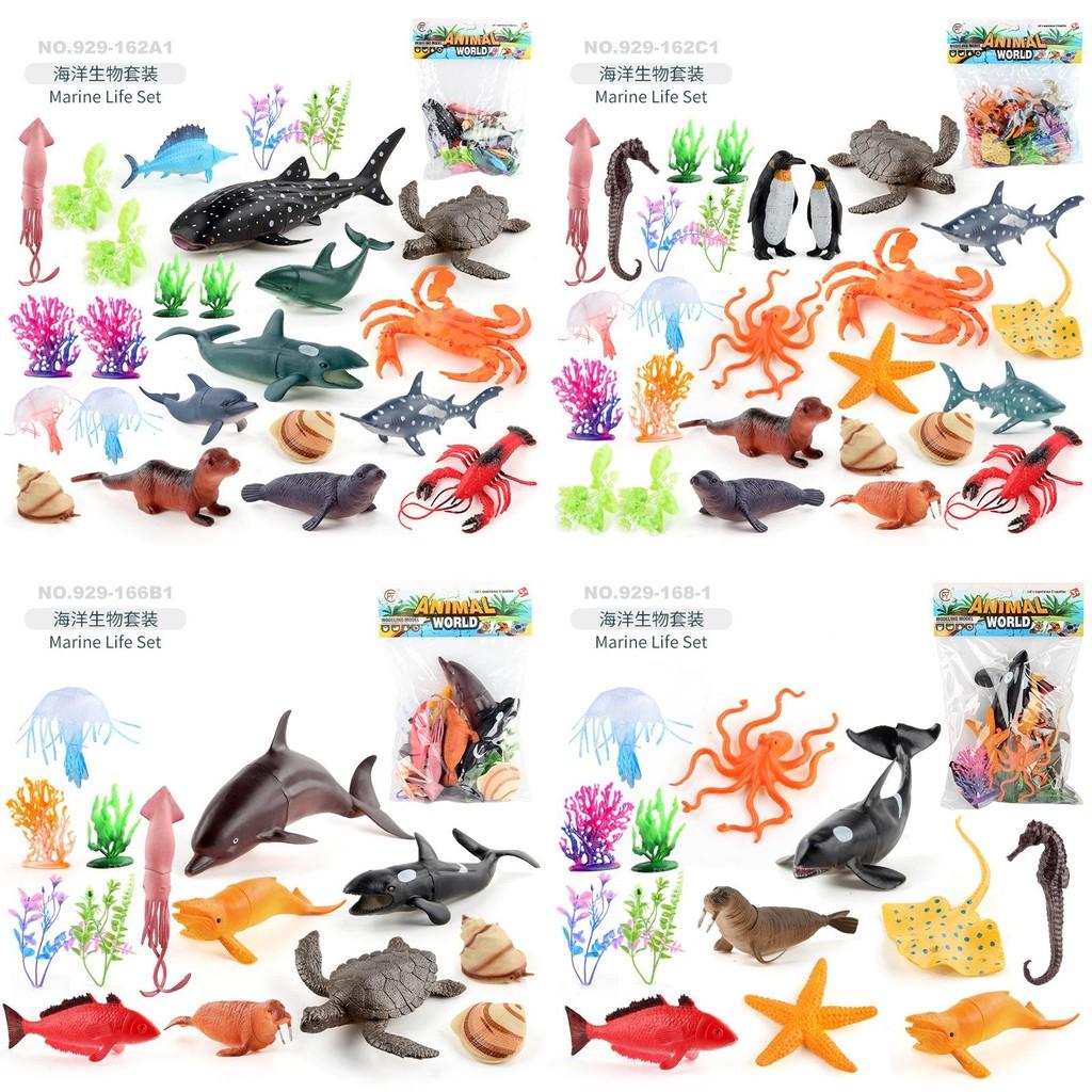 Vibrant Pvc Miniature Ocean Life Figurines Dolphin Seahorse Octopus And Lobster