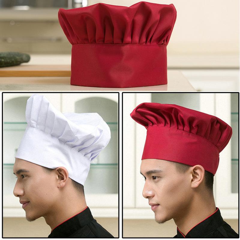 Chef Hat Baker Kitchen Cook Restaurants Catering Cap Men Women Black Red AU