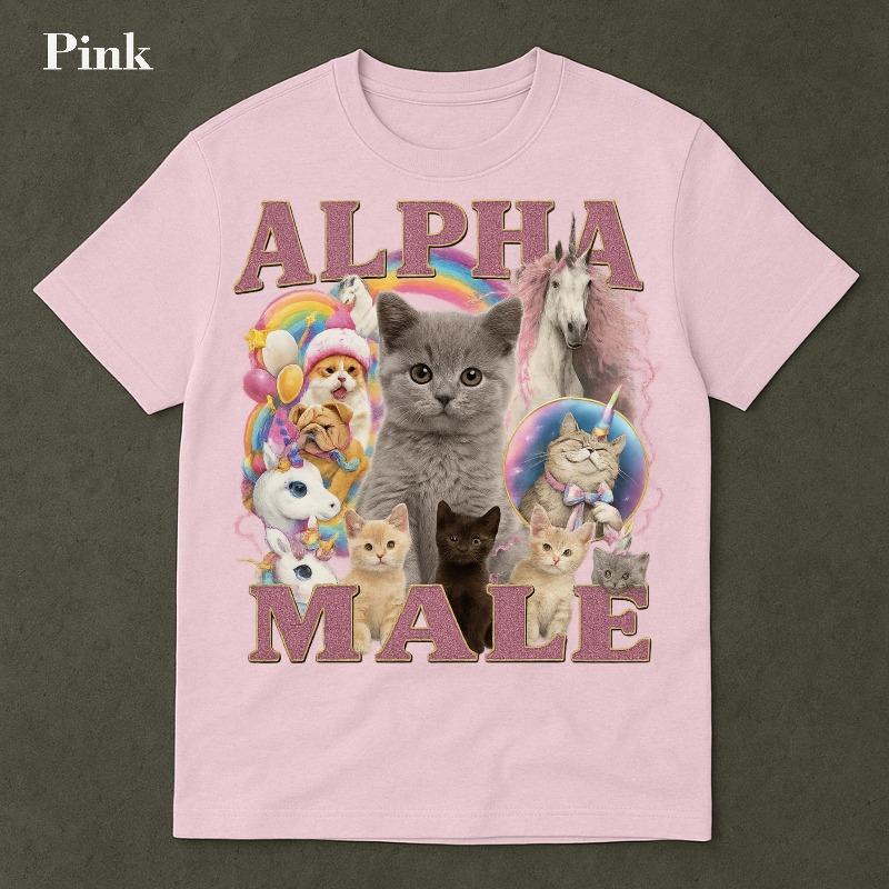 Alpha Male Funny Kitten Shirt Funny Cat Meme Shirt Boyfriend Gift Father Gift Unicorn Rainbow Tee