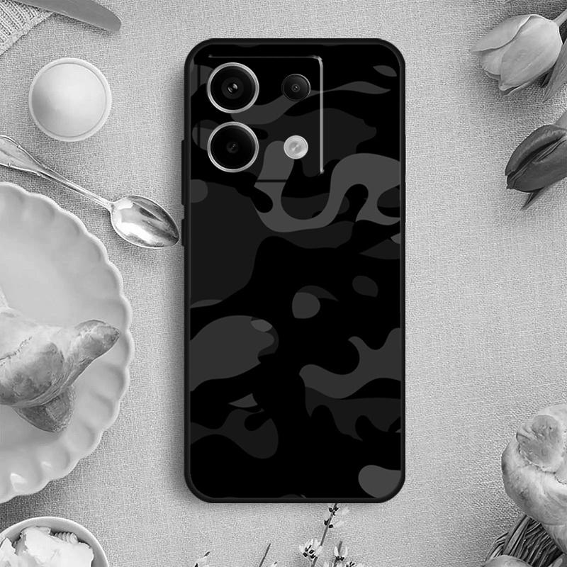 Schwarze Nacht Camo Tarn Handyhülle für Redmi Note 13 9 10 11 12 Pro Plus 10S 11S 12S Redmi 12 9C 10C 12C 13C Hülle