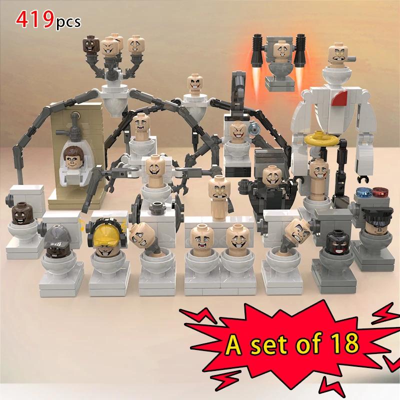 MOC Skibidi Toilette Bausteine Set Titan Speakerman Cameraman Tvman Steine DIY Modell Spielzeug für Kinder Neujahrs Geburtstagsgeschenke