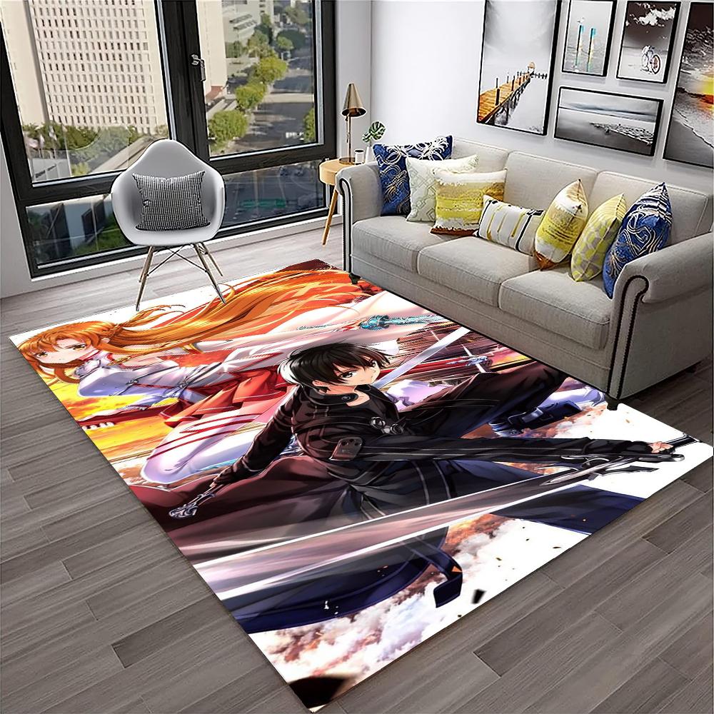 Sword Art Online SAO Novel Cartoon Carpet Rug for Home Living Room Bedroom Sofa Doormat Decor,kids Area Rug Non-slip Floor Mat