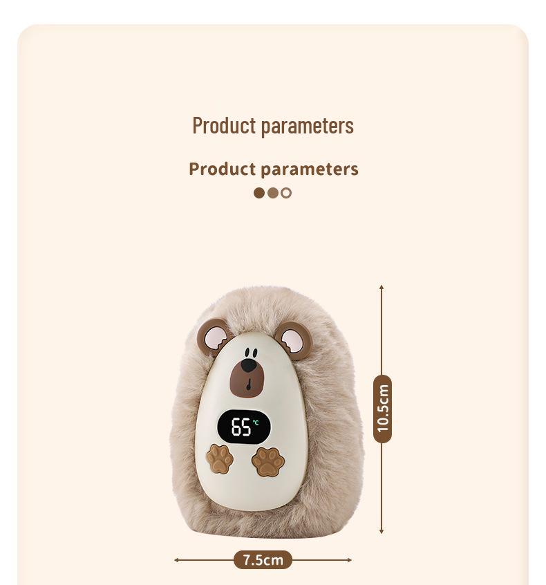 Xin Bai Lu USB Digital Display Plush Hand Warmer - Portable Small Electric Heater for Girls