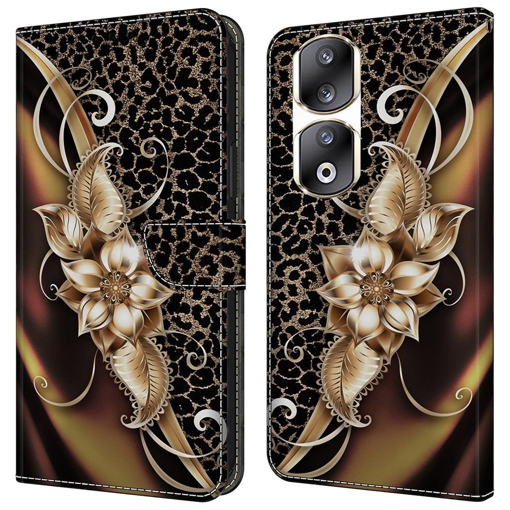 Für Honor 90 Pro Hülle PU-Leder Kartenfächer Handy-Rückseite Musterdruckdesign