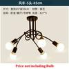 Vintage 3 5 8 Pipes Ceiling Lamp Retro Black Chandeliers Light Iron Loft Lustre Classic Living Dining Room Luminaire Home Decor