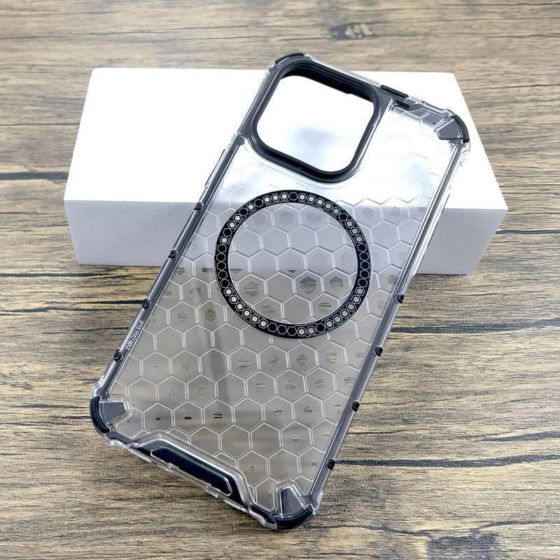 Stoßfestes Rüstungsgehäuse mit Wabenstruktur für Xiaomi Redmi Realme OPPO VIVO Samsung HONOR iPhone Nothing Phone für Magsafe Charge
