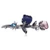 Rhinestone Leaves Barrettes Women Rose Flower Crystal Graceful Ponytail Holder Hair Accessories Hair Clip Female  Jewelry