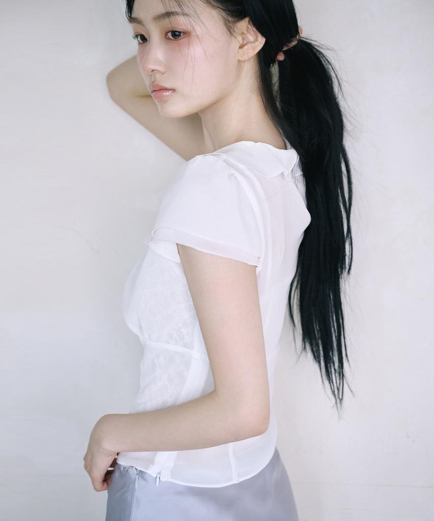 Leijeumiya One Sheer Blouse [White]