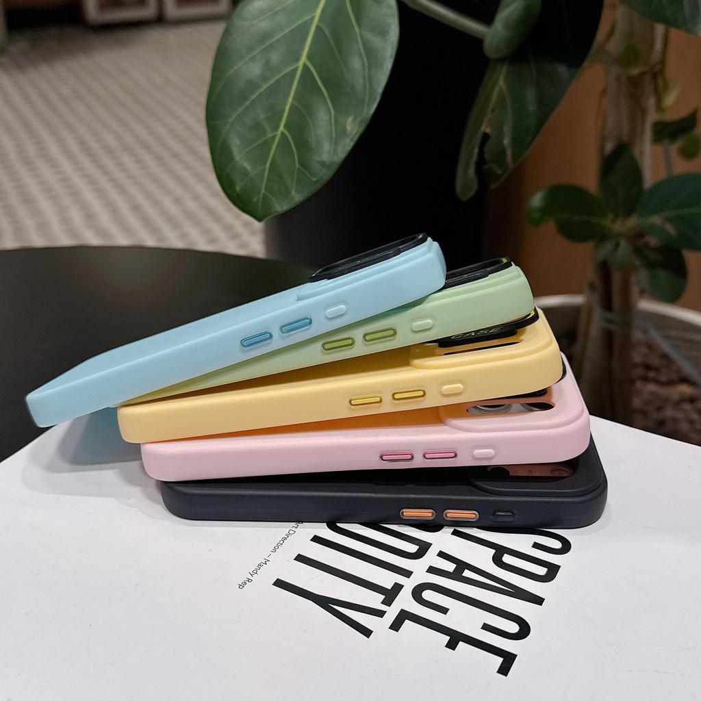 Candy Macaron Matte Phone Cases For iPhone 17 Pro Max Air 14 15 Plus Funda For iPhone 11 12 13 16 Pro Max Camera Protector Cover