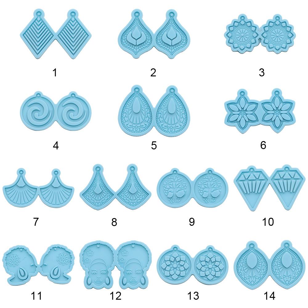 Jewelry Casting Mould Silicone Earrings Mold Epoxy Resin Mold Ear Studs Keychain Pendant