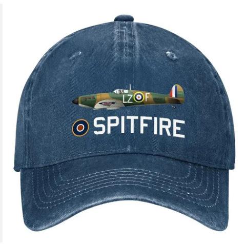 Popular washed old baseball cap World War II Spitfire fighter print sunshade cap sun cap