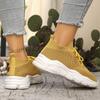Fashion Breathable Mesh Yellow Sneakers Women 2025 Plus Size Soft Thick Sole Casual Shoes Woman Slip On Non Slip Sports Shoes Female