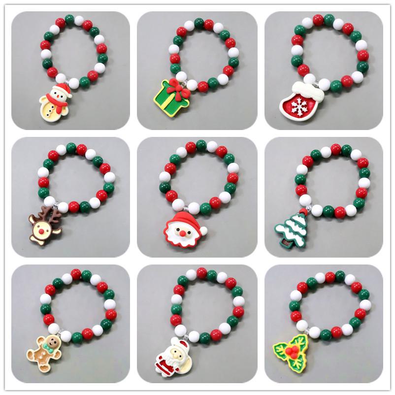 Handmade Colorful Reindeer Seed Bead Bracelet Set for Girls - Versatile Christmas Jewelry
