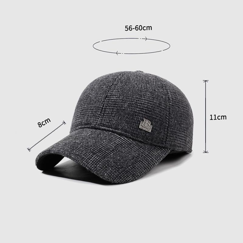 Winter Middle-Aged and Elderly Hat Men's Outdoor Baseball Cap Father Velvet Thick Cold-Proof Warm Ear Protection Cotton Cap