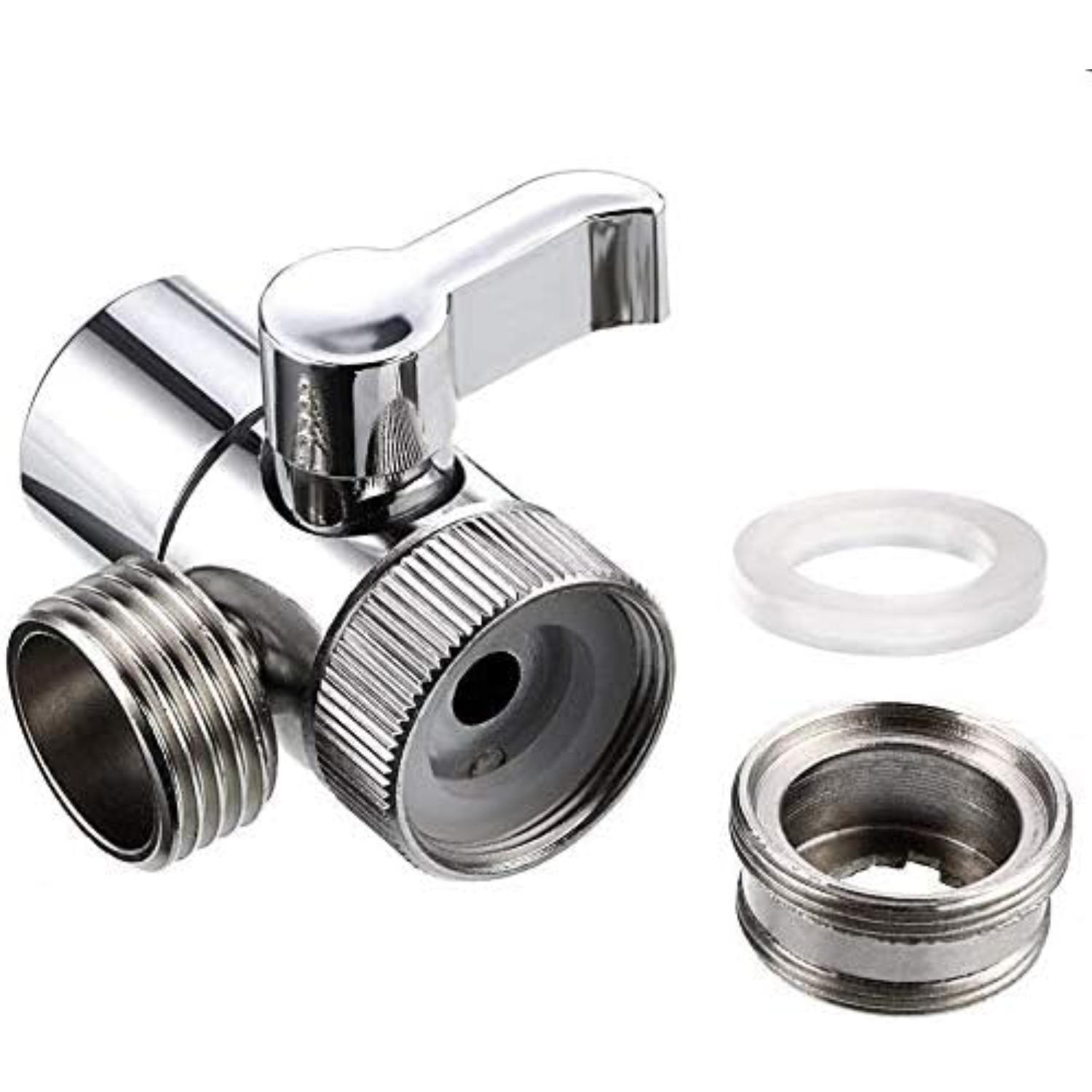 DV09 Kitchen and Bathroom Sink Faucet Diverter Valve with Aerator and Male Threaded Adapter for 1/2  Hose Attachment for Water Diversion Brass Z001