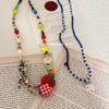 Cute Cute Apple Love Dachshund Dog Woven Color Rope Long Necklace Femininity Versatile Neck Chain Sweater Chain