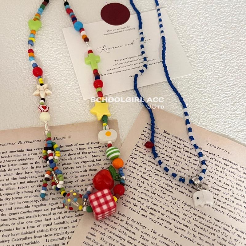 Cute Cute Apple Love Dachshund Dog Woven Color Rope Long Necklace Femininity Versatile Neck Chain Sweater Chain