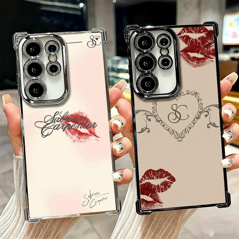 CR66 S-Sabrina C-Carpenter Beschichtetes Handyhülle Für Samsung Galaxy S24 S25 FE S26 Edge S23 Ultra S22 S21 Plus S20 Anti-Fall Airaba