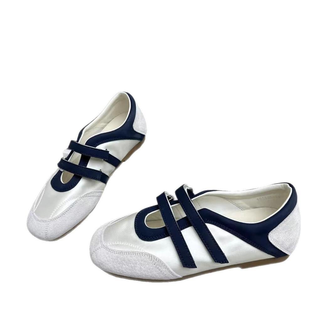 Dopamine Velcro Ballet Shoes Shallow Mouth Women's Single Shoes 2025 Summer New Flat Heel Soft Sole Mary Jane Shoes Women's Shoes