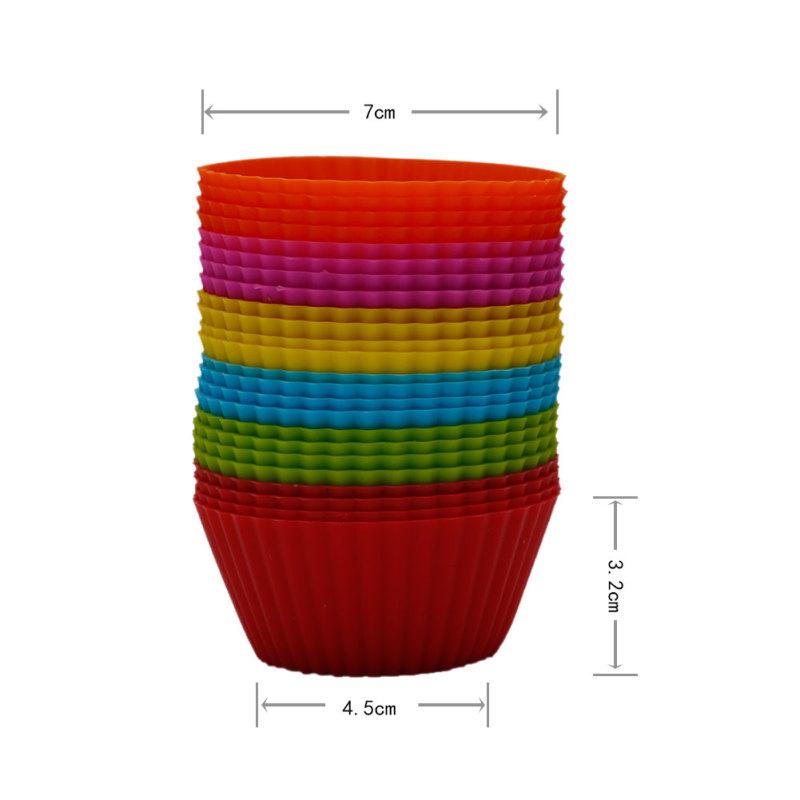 Lingstar 24-Pack Reusable Silicone Baking Cups Cupcake Liners - Muffin Cups Cake Molds