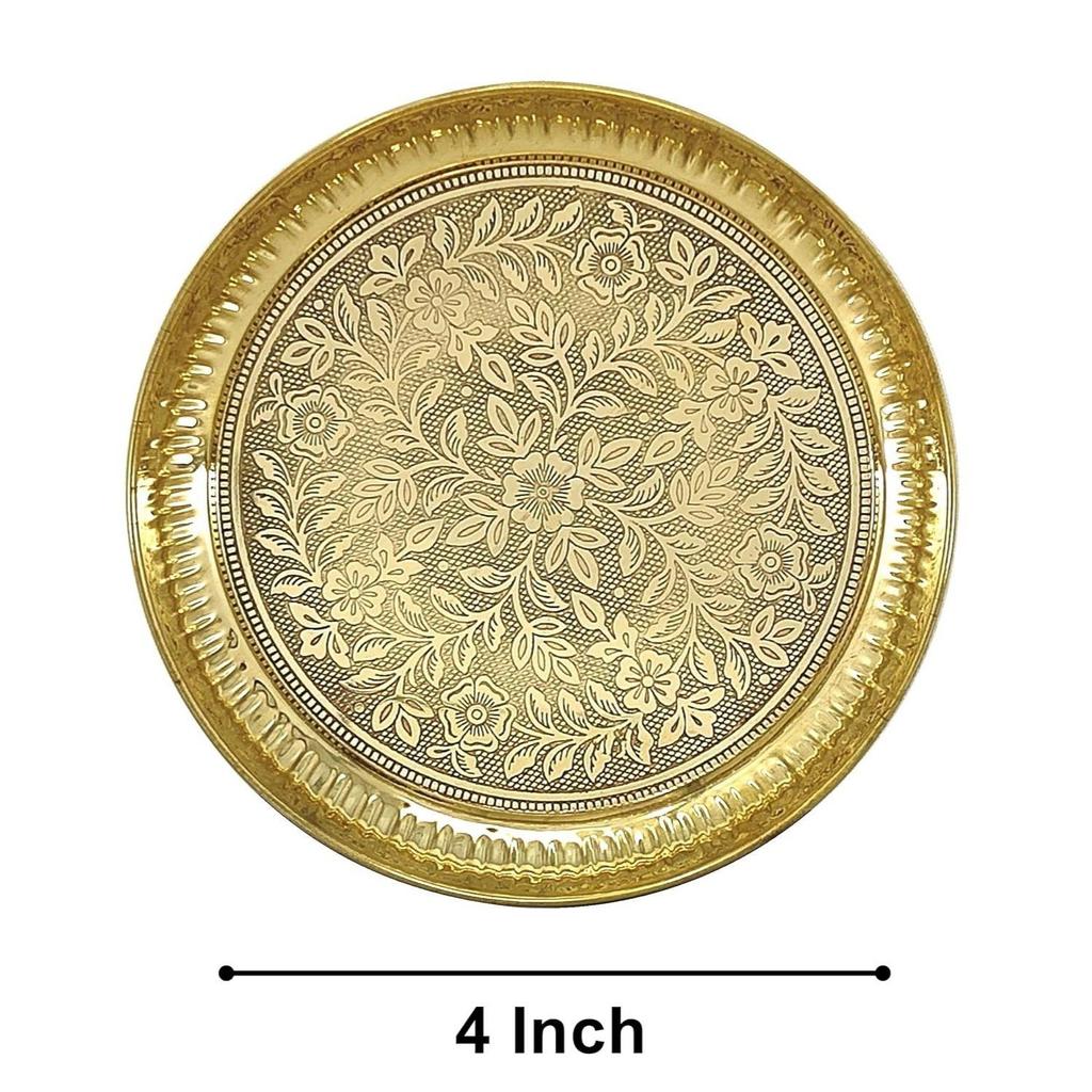 BENGALEN Brass Pooja Plate Puja Thali Very Small