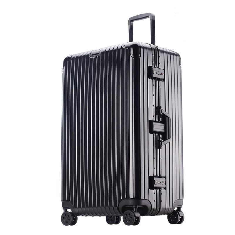 Extra Large Aluminum Frame Trolley Case with Combination Lock - Sport Style Carry-On Luggage for Men and Women